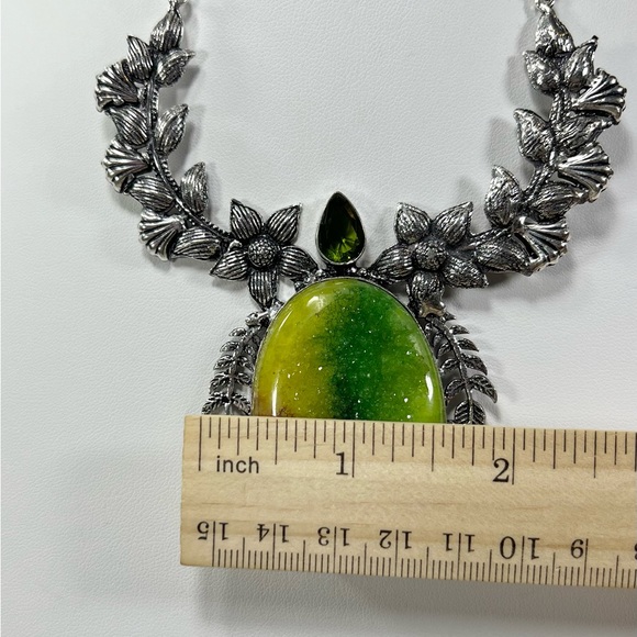 🌈 Unique Design Rainbow Solar Quartz 925 Large Stone Gemstone Necklace Bracelet - Picture 9 of 11